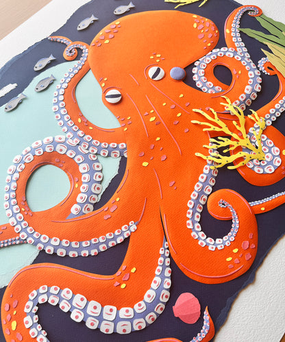 Paper Octopus Original Artwork by Andrea Cira