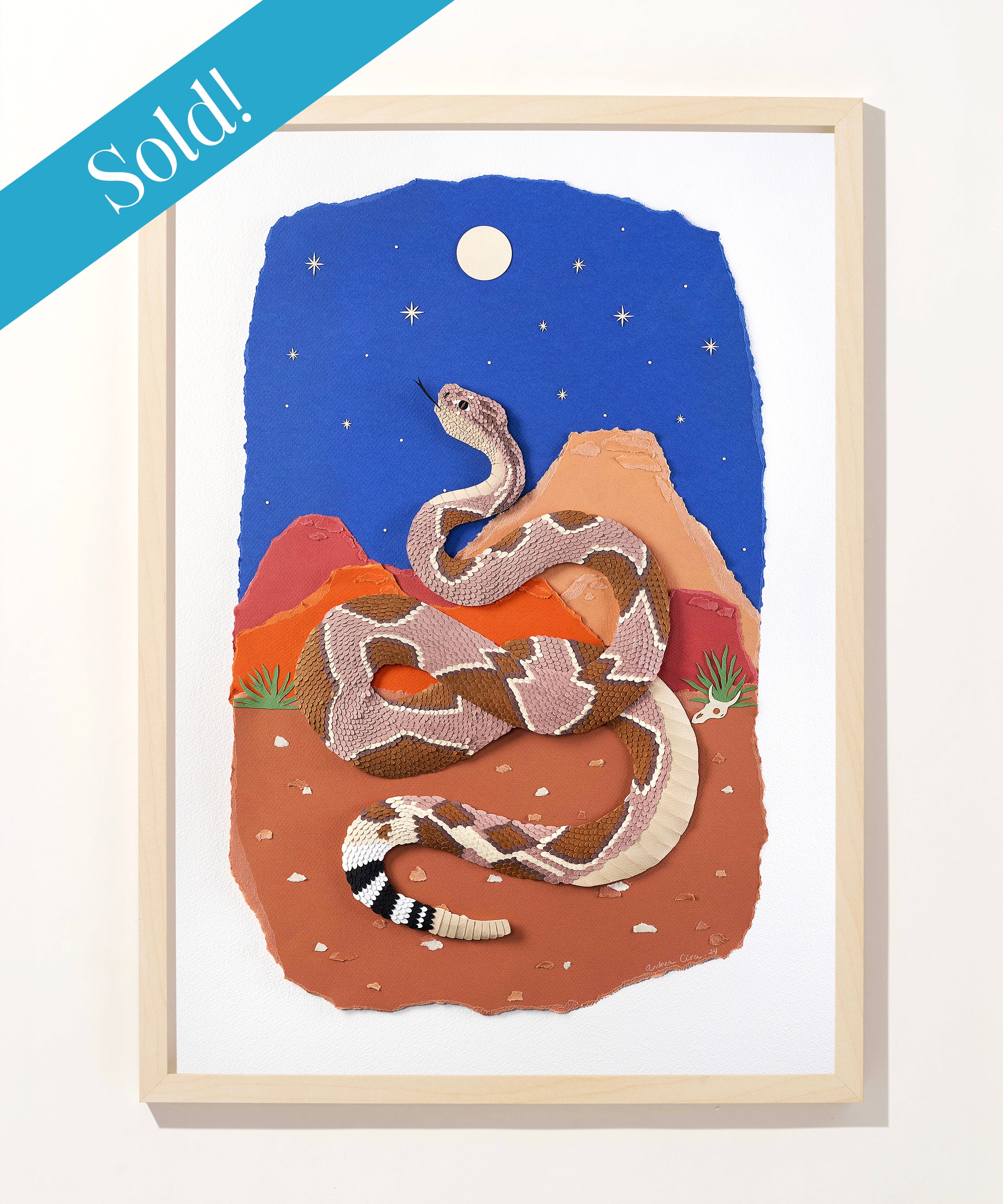 Paper Rattlesnake Paper Rattlesnake Original Artwork by Andrea Cira – Little Van Gogh's