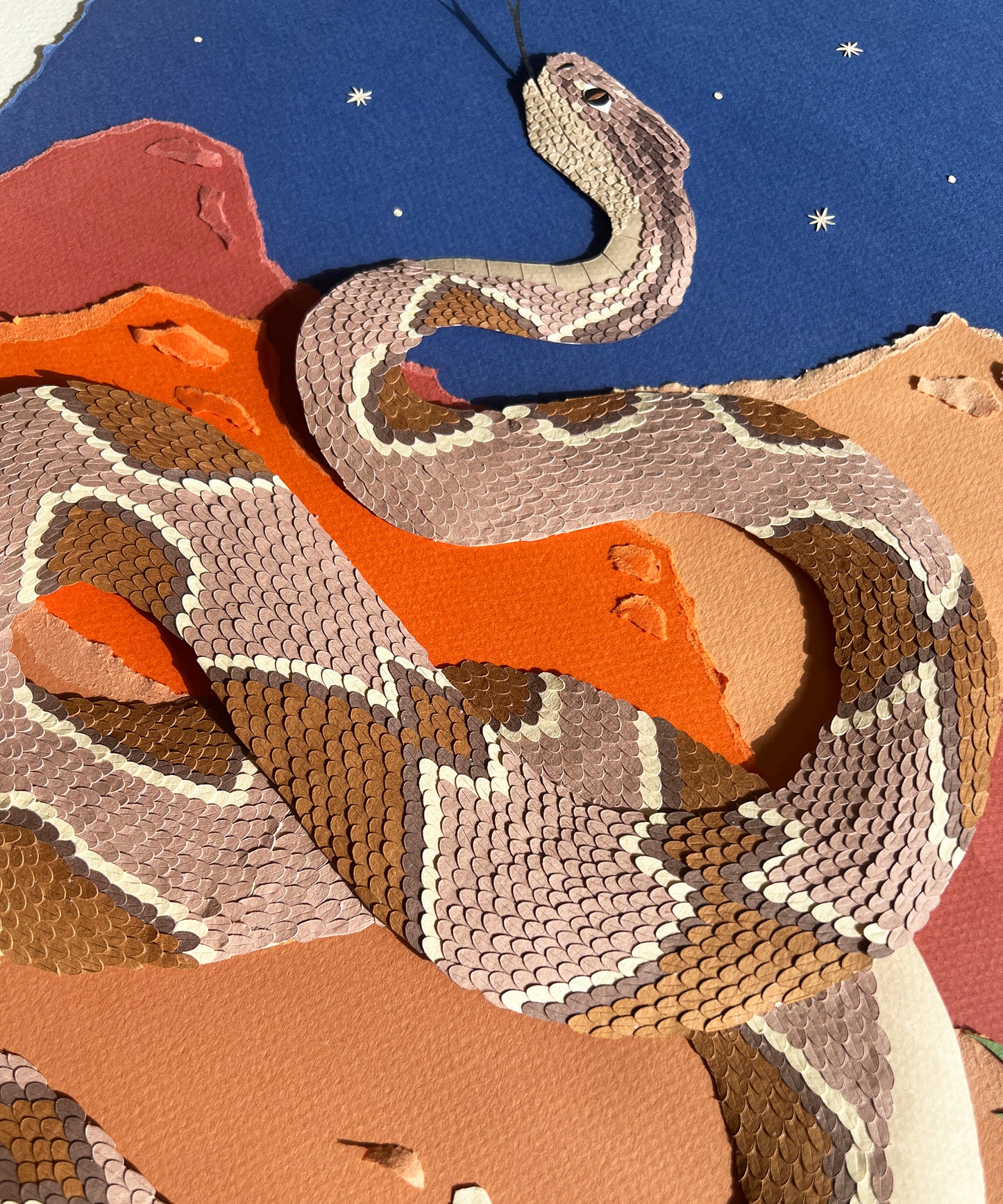 Paper Rattlesnake Original Artwork by Andrea Cira