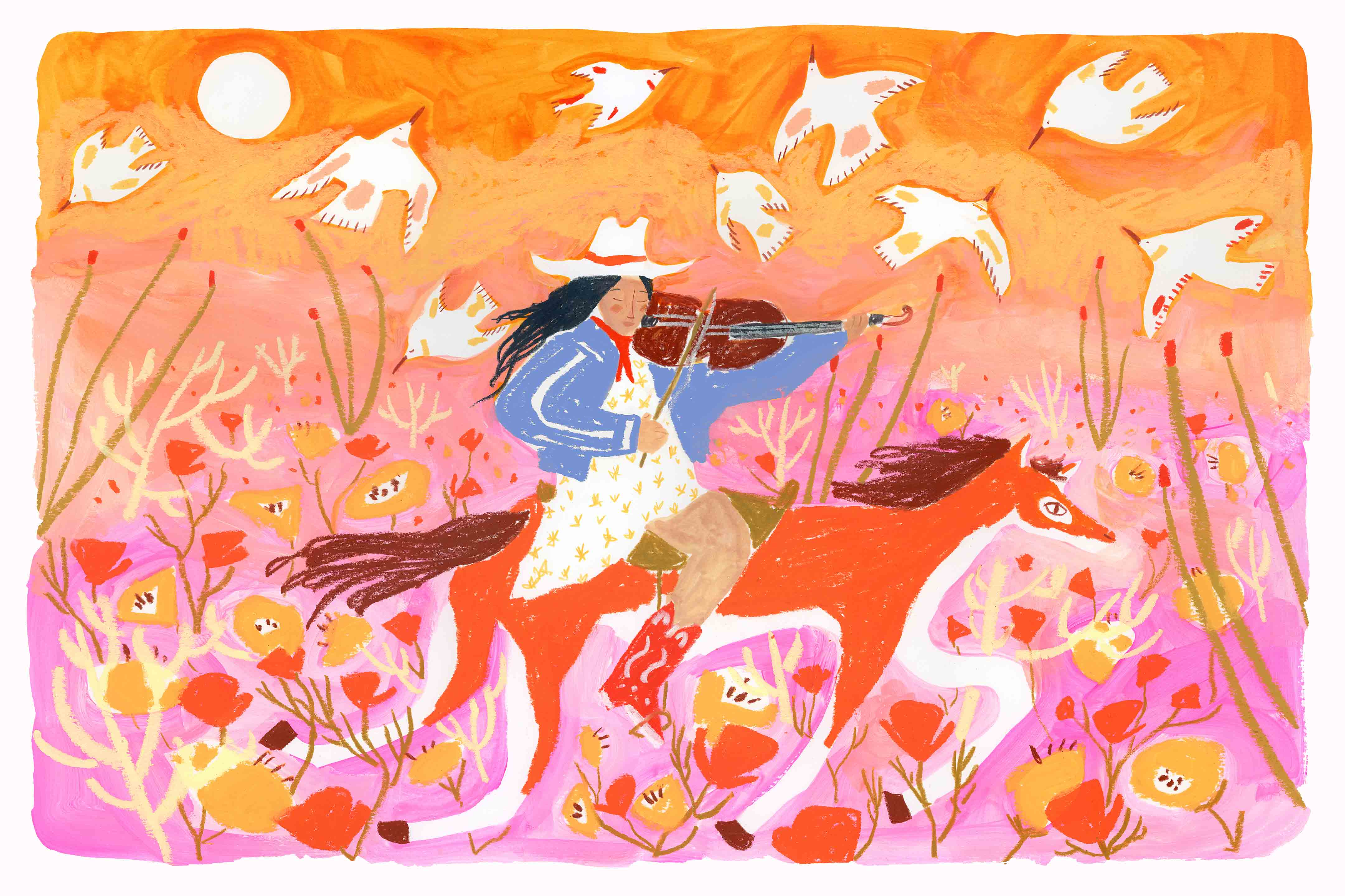 The Birds Danced As She Rode by Melissa Lakey – Little Van Gogh's