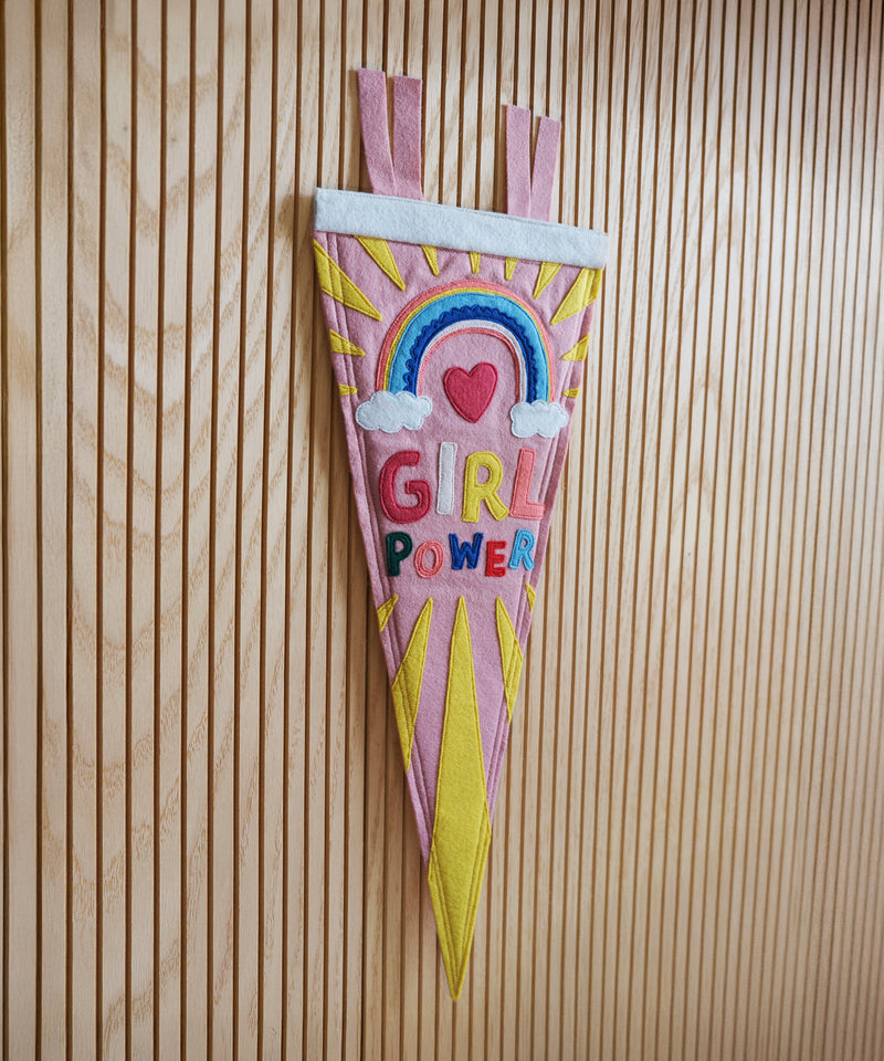 Girl Power Felt Pennant  by LVG Studio