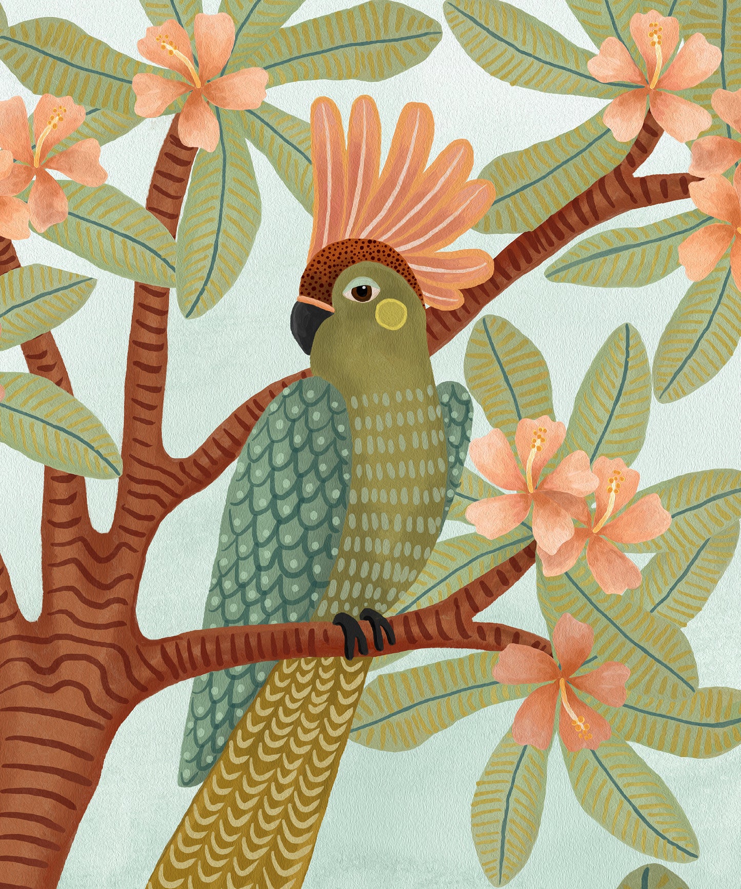 Parrot In Hibiscus Tree by Karina Jambrak