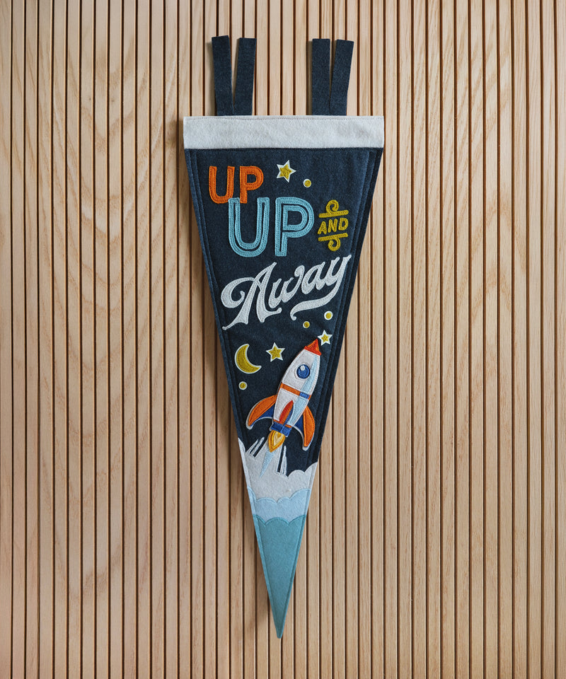 Up Up and Away Felt Pennant  by LVG Studio