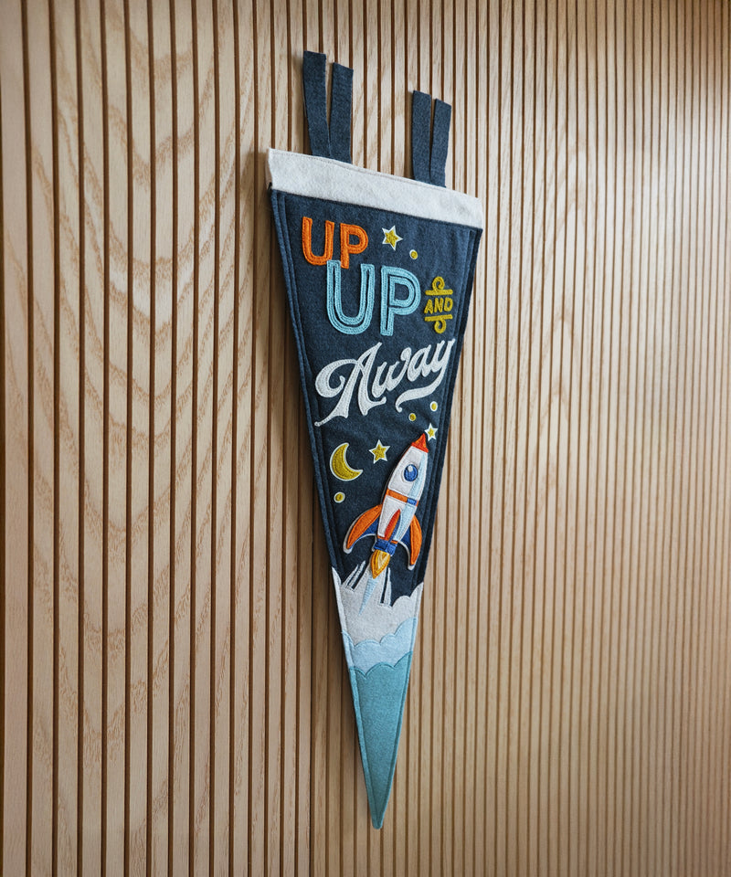 Up Up and Away Felt Pennant  by LVG Studio