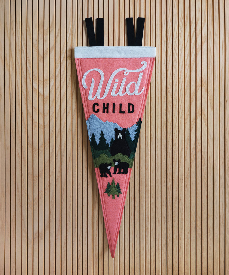 Wild Child Felt Pennant  by LVG Studio