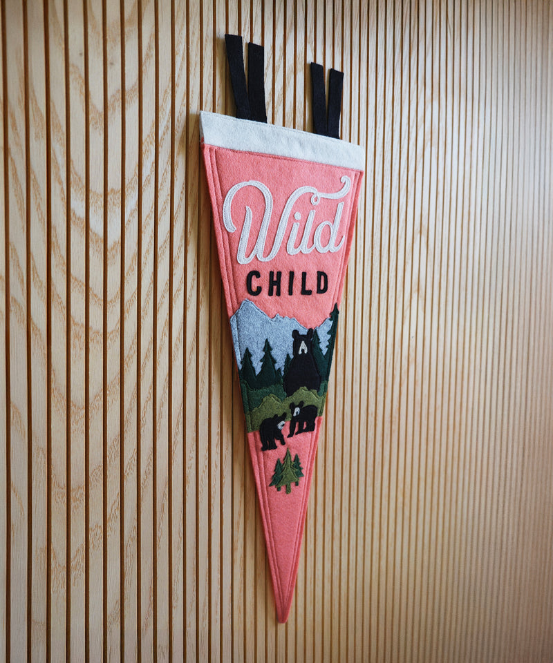 Wild Child Felt Pennant  by LVG Studio